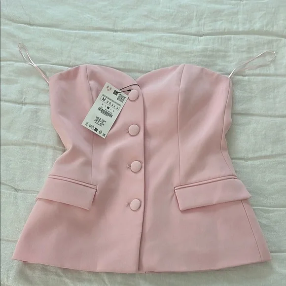 Zara Pink Corset Top - Picture 4 of 8